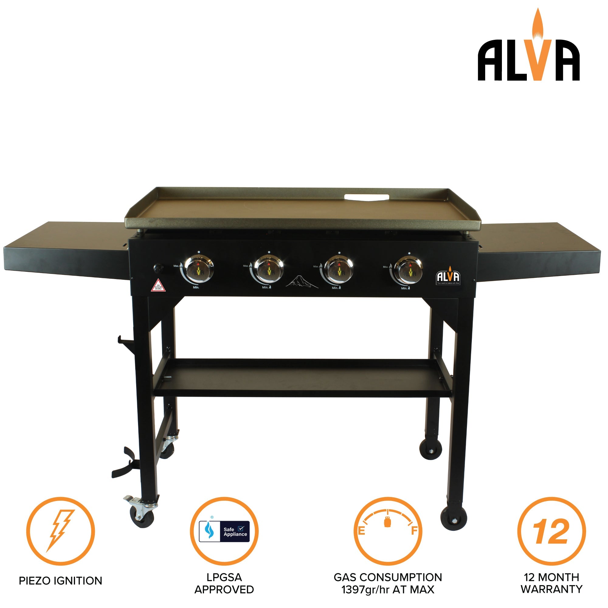 Fuji 4 Burner Gas Griddle Bbq Station