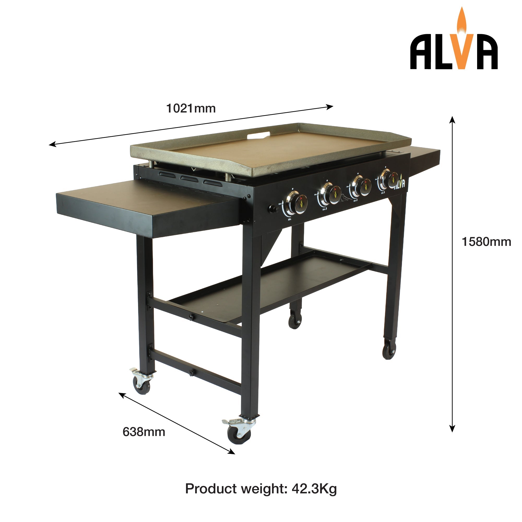 Fuji 4 Burner Gas Griddle Bbq Station