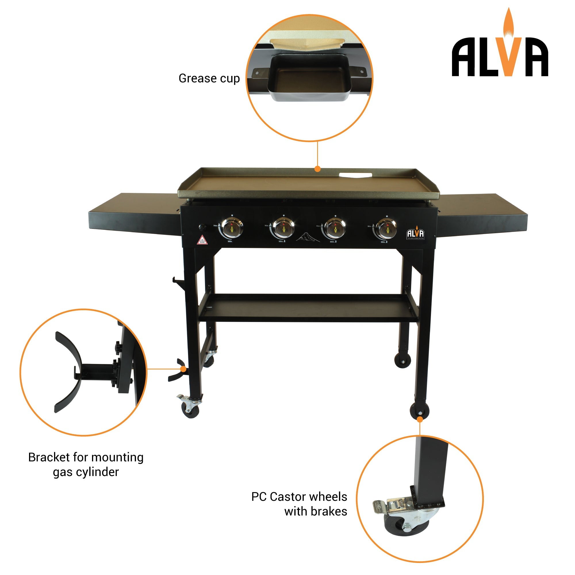 Fuji 4 Burner Gas Griddle Bbq Station