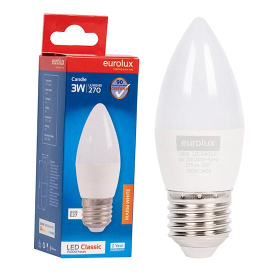 Candle Plastic Classic 3w Led E27 3000 K N - Livestainable.co.za