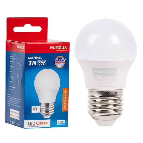 Golfball Classic 3w Led E27 3000 K N - Livestainable.co.za