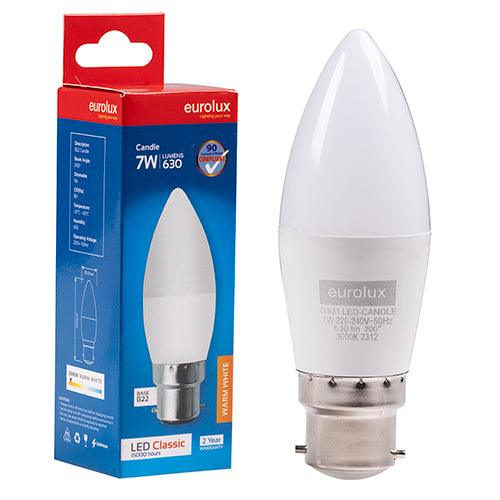 Candle Plastic Classic 7w Led B22 3000 K N - Livestainable.co.za