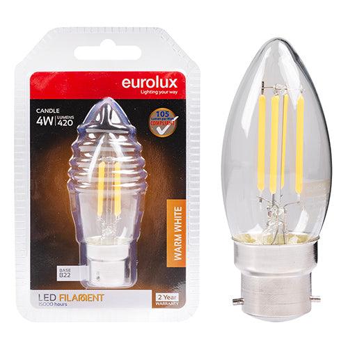 Candle Filament 4w Led B22 3000 K N - Livestainable.co.za