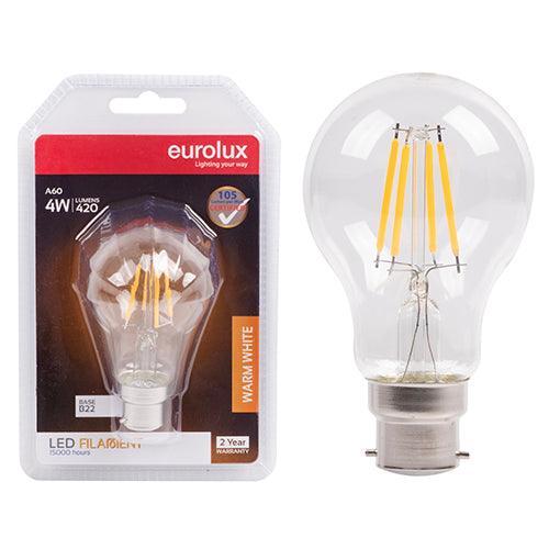 A60 Filament Clear 4w Led B22 3000 K N - Livestainable.co.za