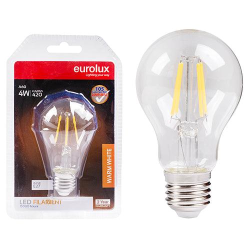 A60 Filament Clear 4w Led E27 3000 K N - Livestainable.co.za