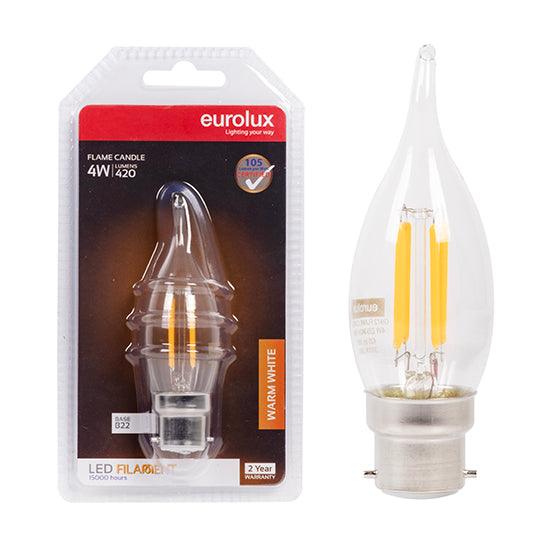 Candle Filament Flame 4w Led B22 3000 K N - Livestainable.co.za