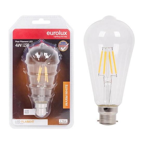 Pear Shaped Filament 4w Led B22 3000 K N - Livestainable.co.za