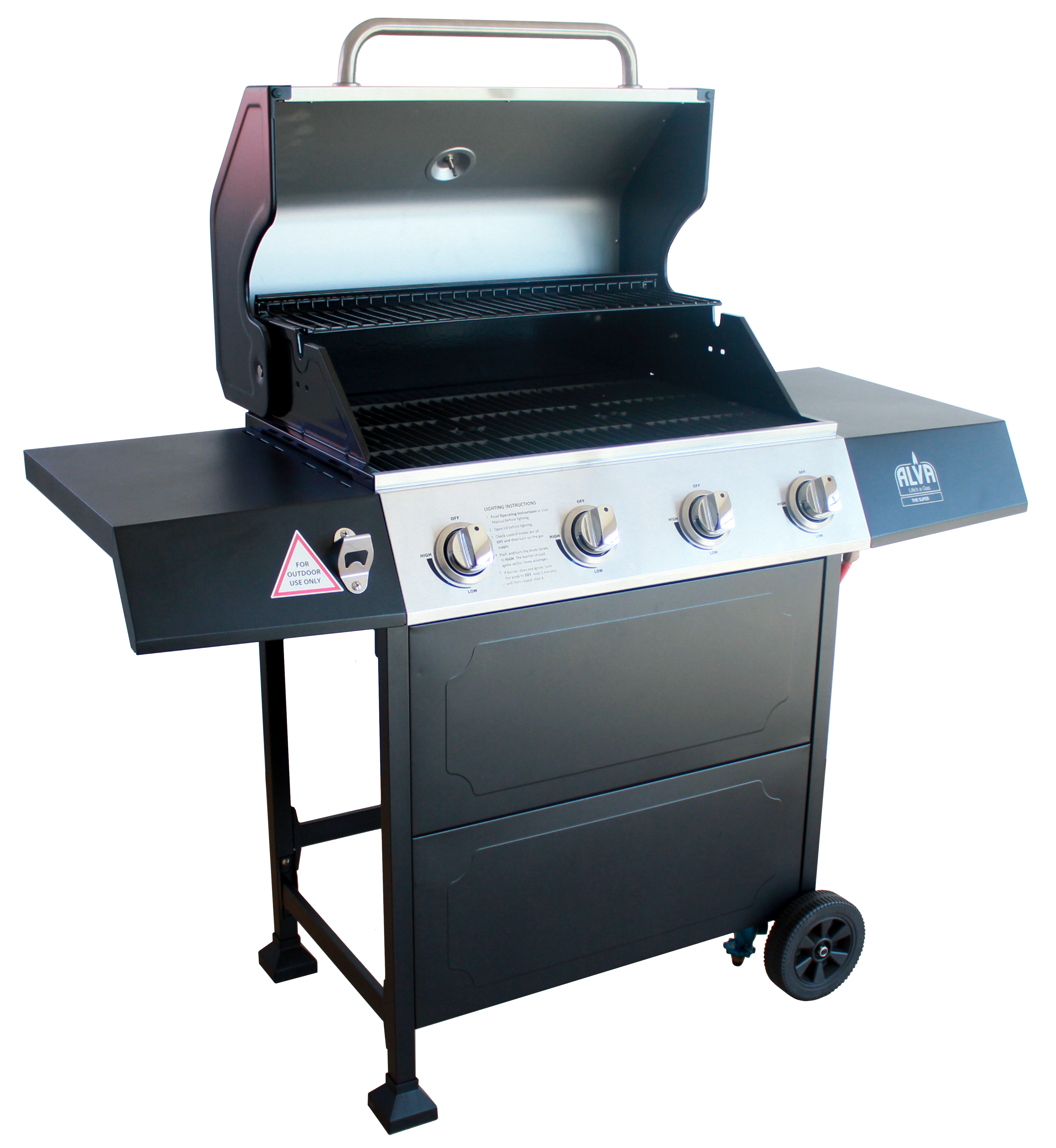 ALVA - SUPER 4-BURNER STAINLESS STEEL GAS BBQ