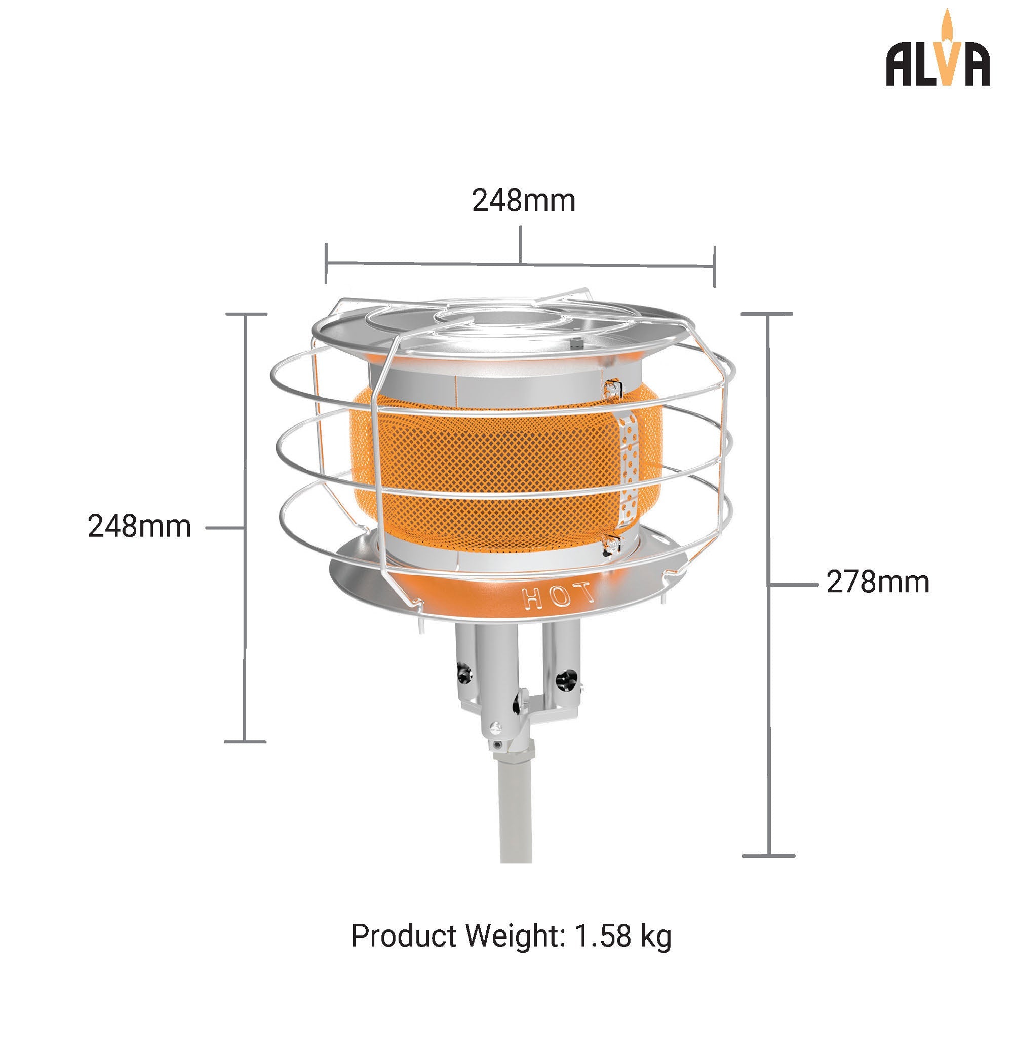 ALVA - EXTENSION TUBE TANK TOP GAS HEATER