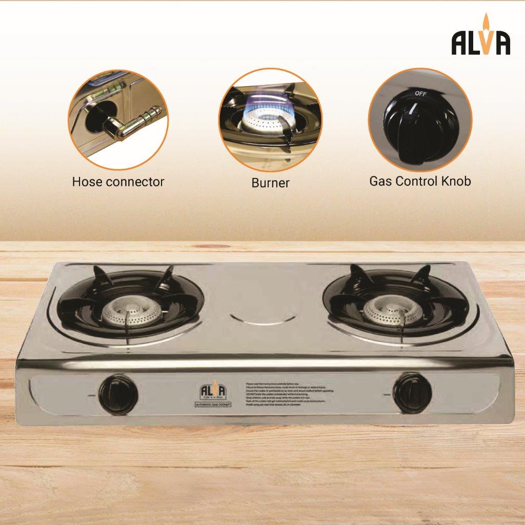 2 Burner Stainless Steel Gas Stove