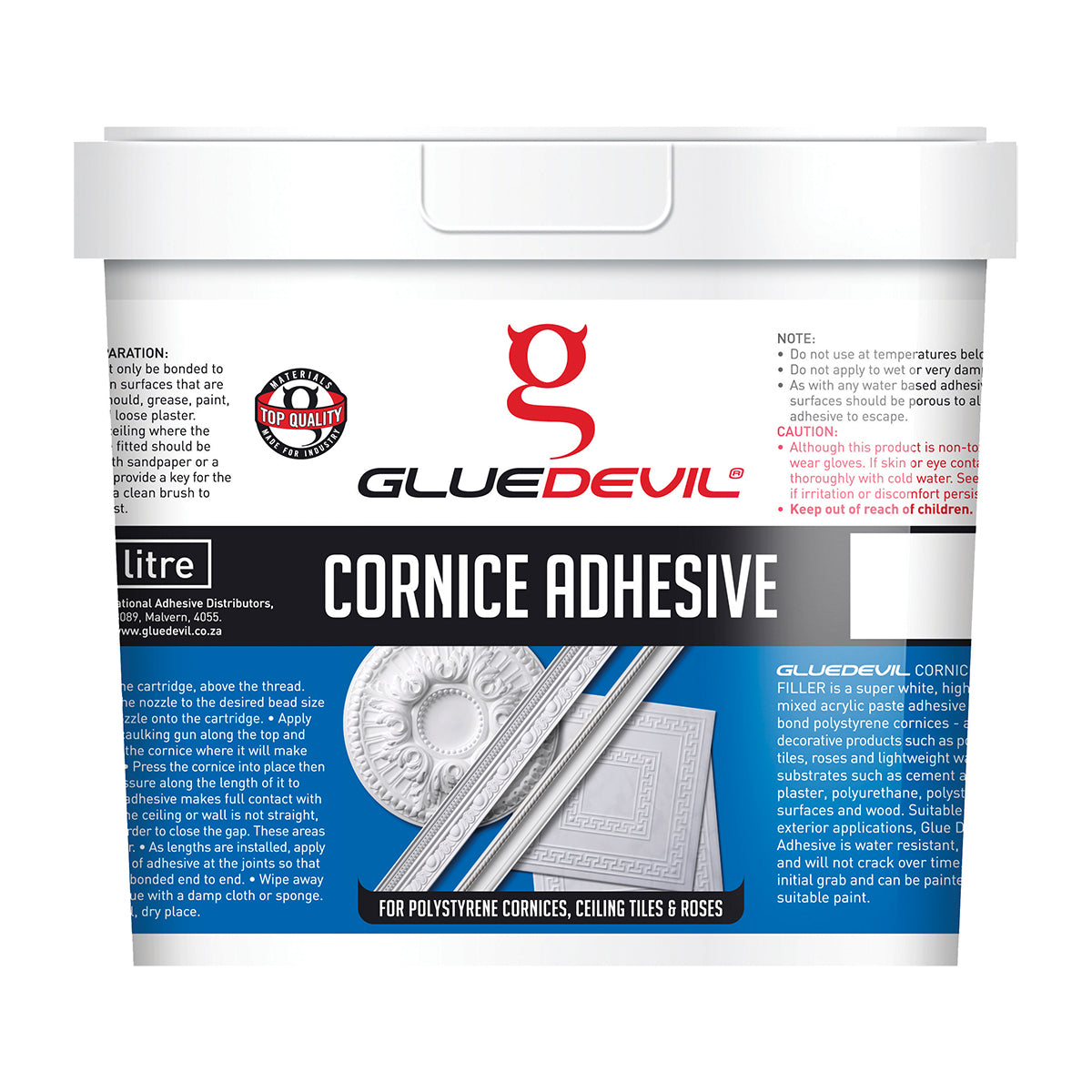 Gluedevil Cornice Adhesive Bucket 2 Lt
