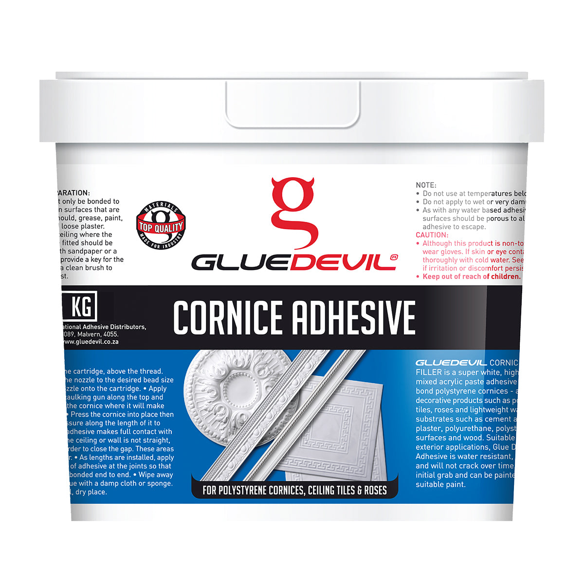 Gluedevil Cornice Adhesive Bucket 2 Kg