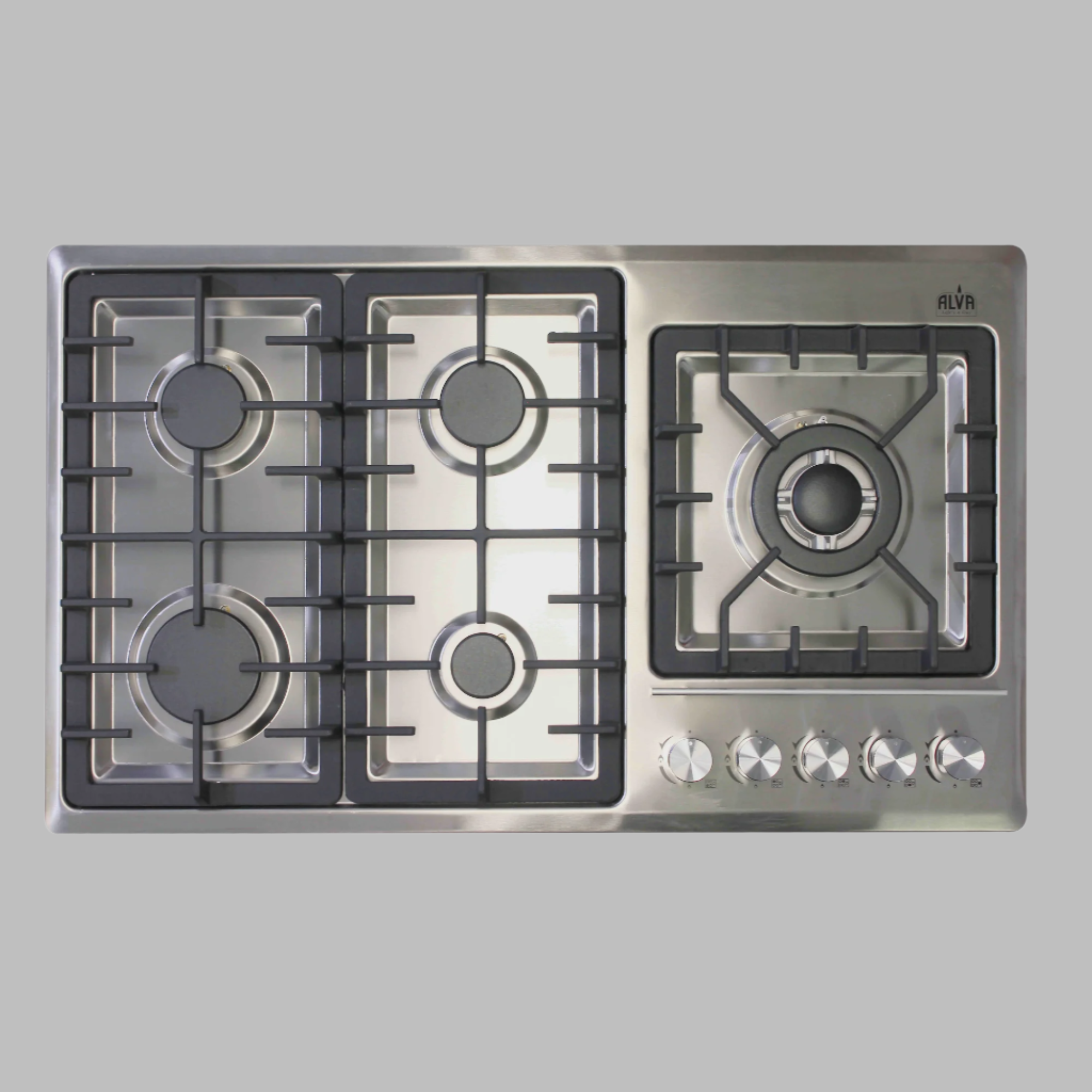 90cm 5 Burner Gas Hob Stainless Steel