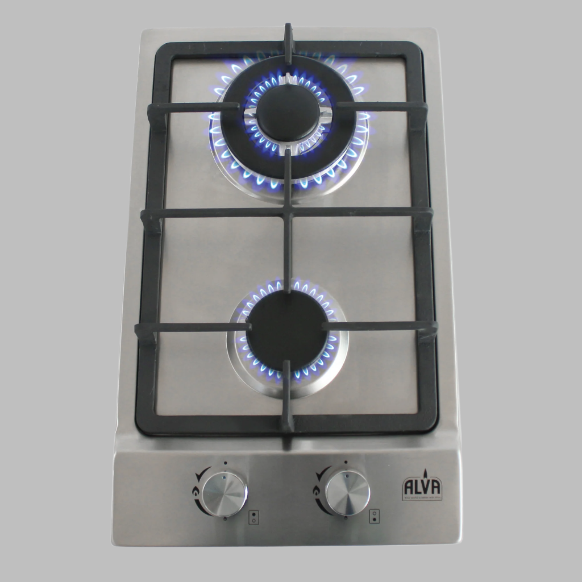 30cm 2 Burner Gas Hob Stainless Steel