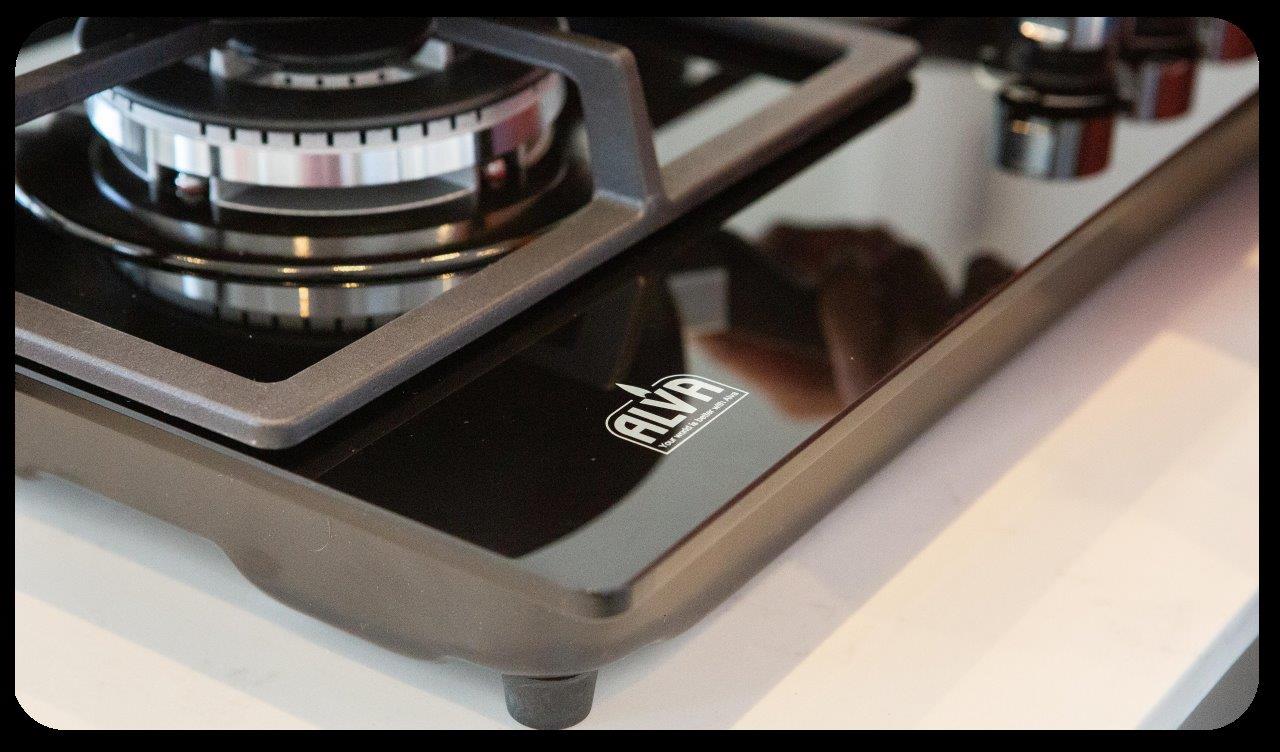 60cm 4 Burner Gas Hob Glass Top