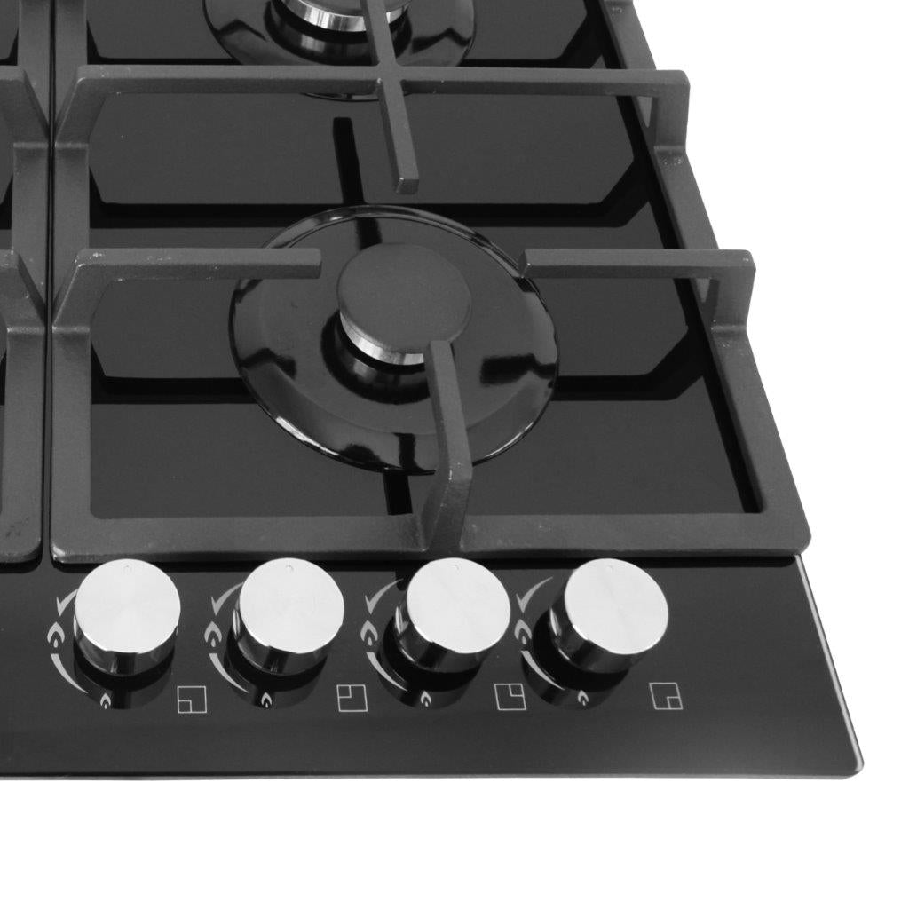 60cm 4 Burner Gas Hob Glass Top
