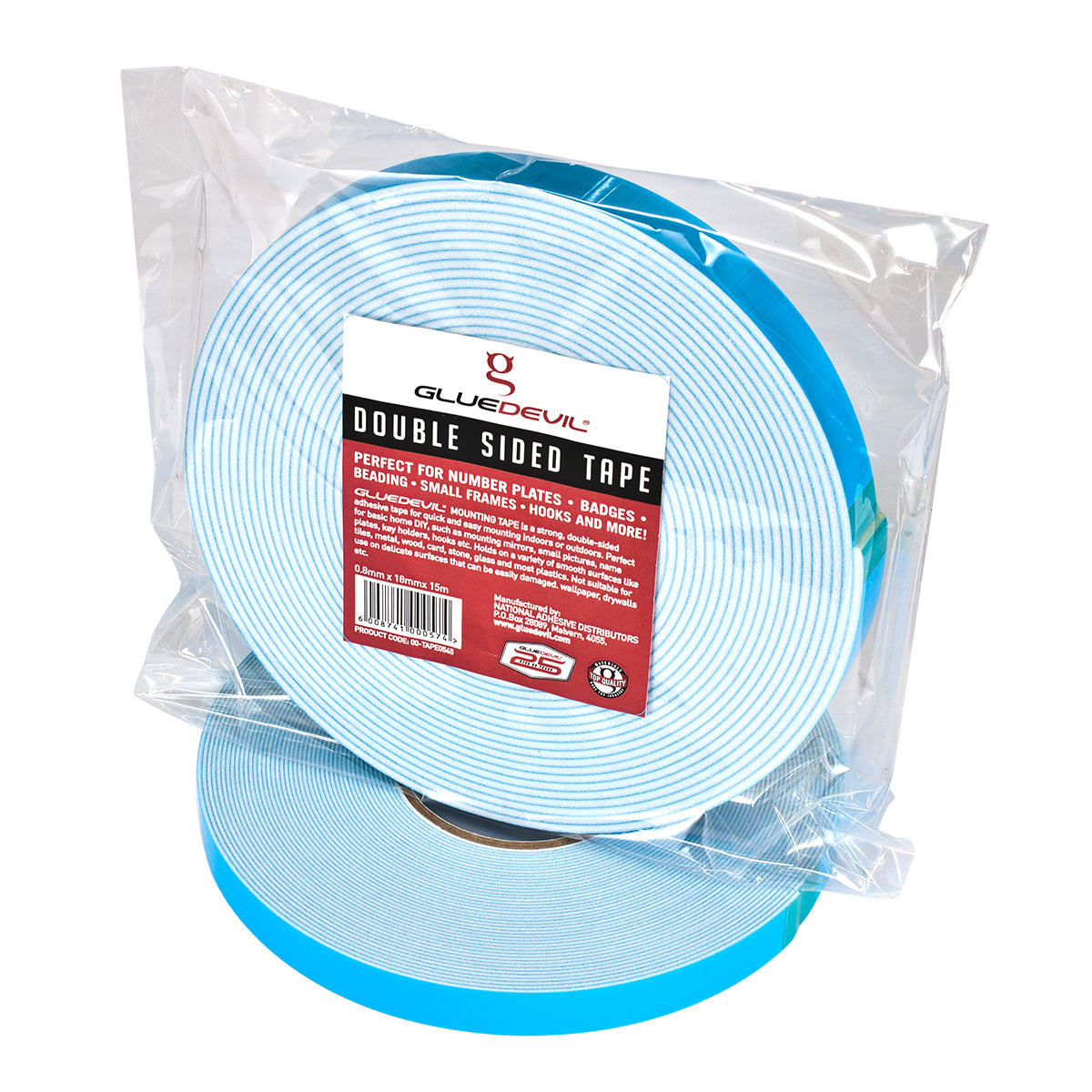 Gluedevil D/Sided Pe Foam Tape Wht 1.5 Mmx18 Mmx20 M