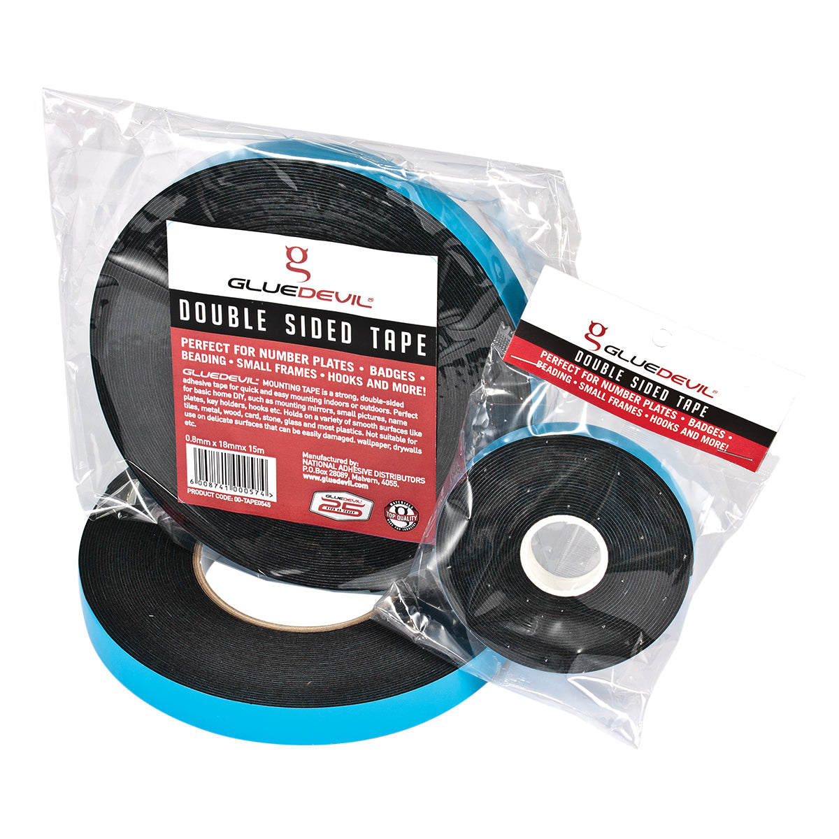 Gluedevil D/Sided Pe Foam Tape Blk 0.8 Mmx12 Mmx15 M