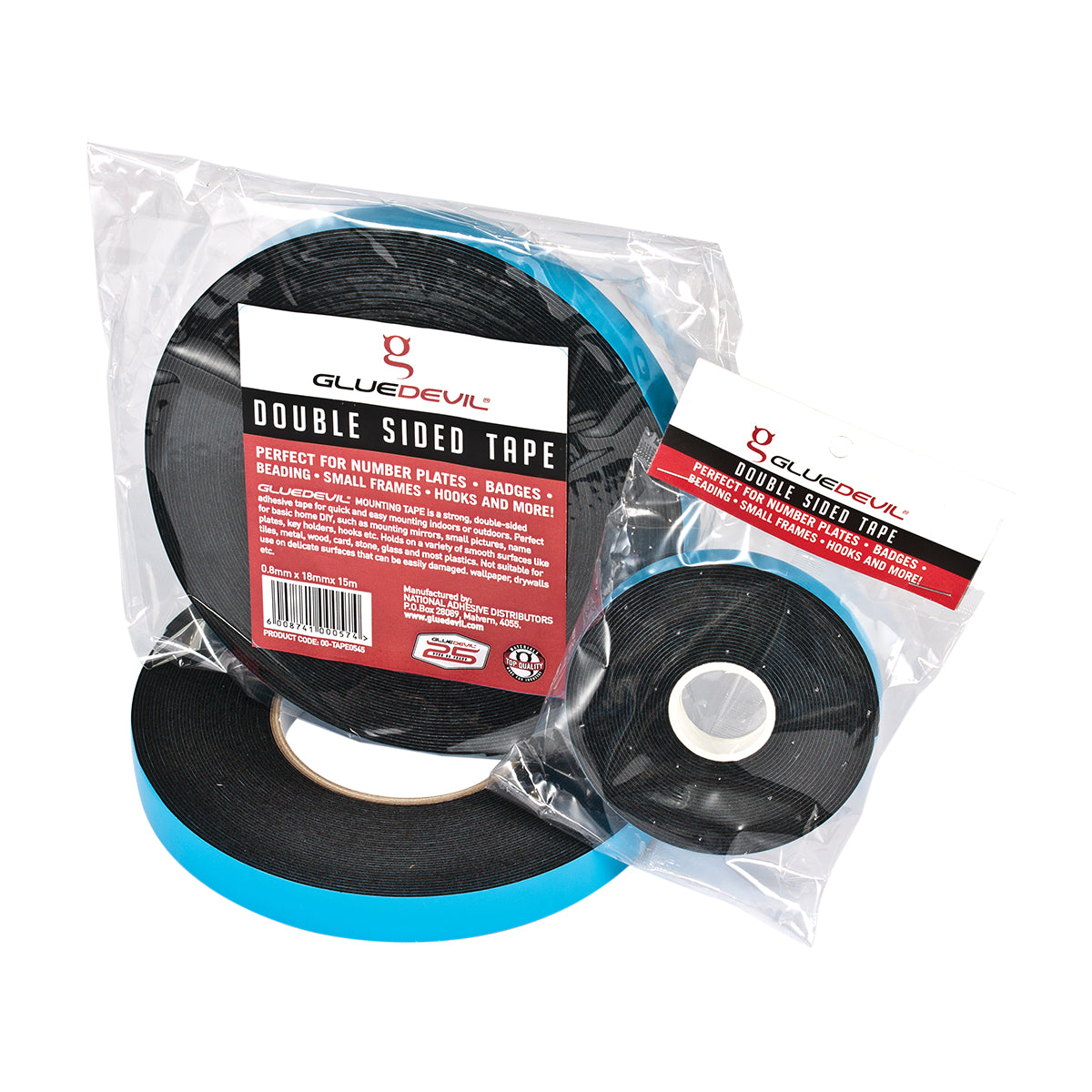 Gluedevil D/Sided Pe Foam Tape Blk 0.8 Mmx12 Mmx5 M