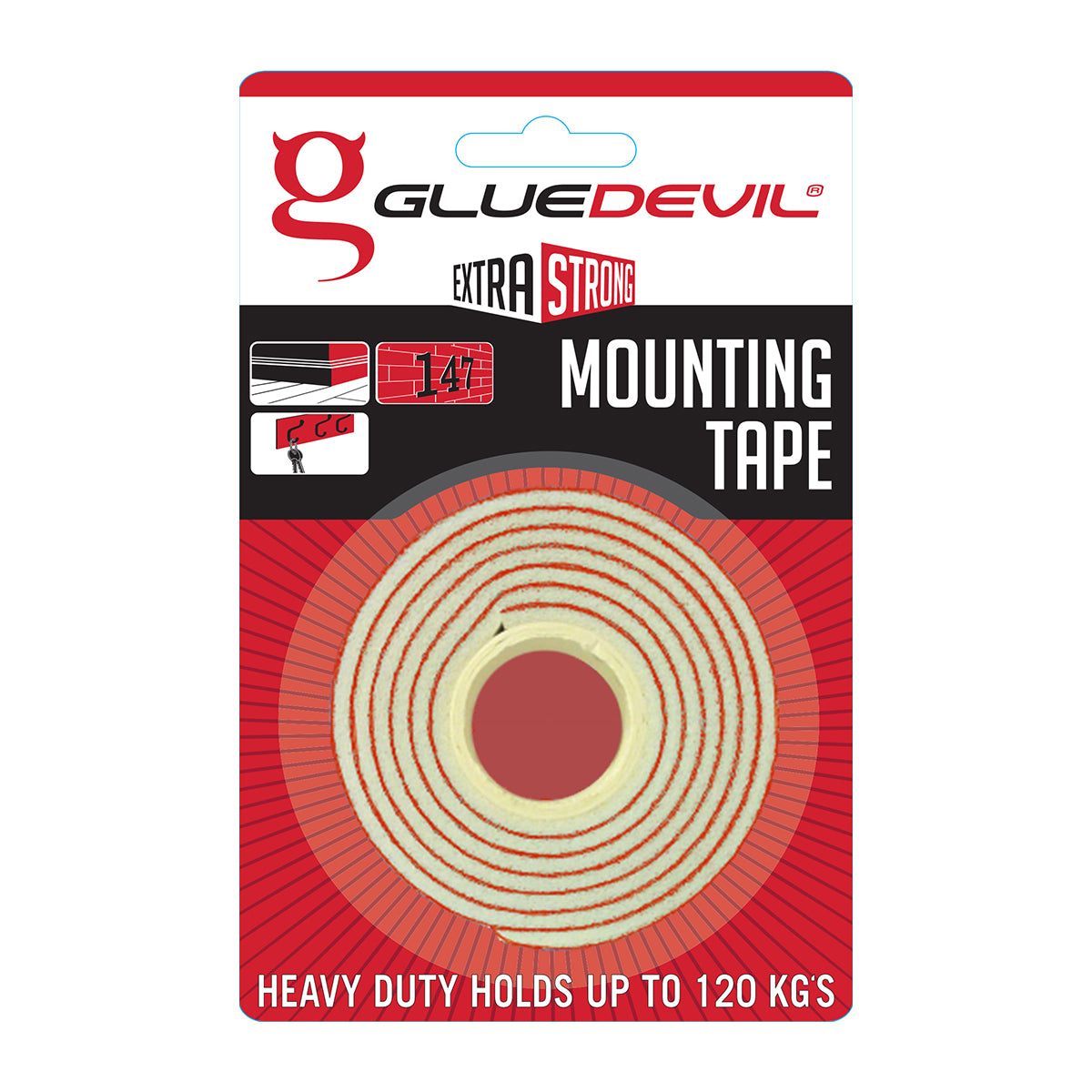 Gluedevil D/Sided Tape 1 Mmx18 Mmx1.5 M 120 Kg