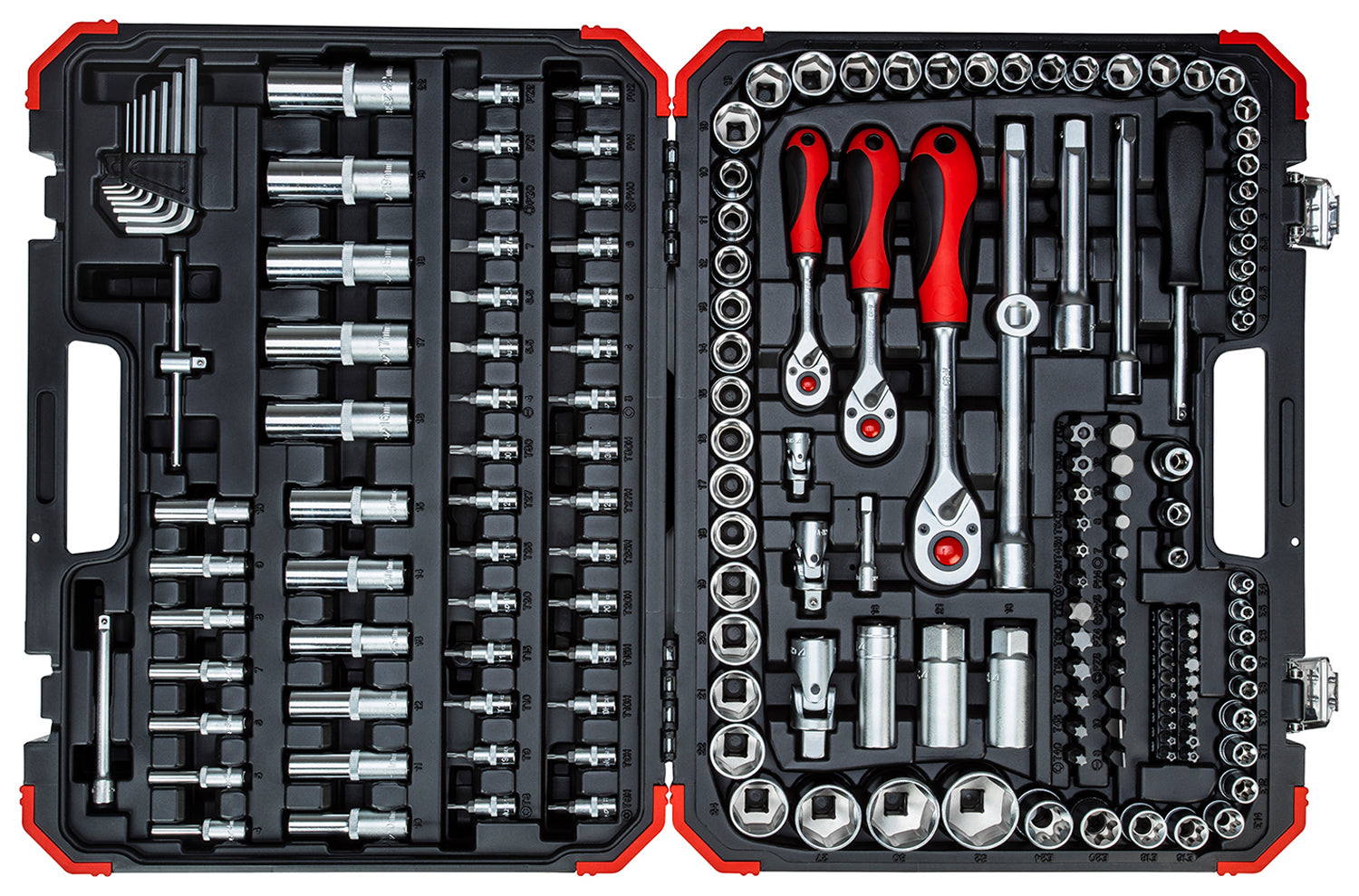 Socket Set Ged Red 1/4``+ 3/8``+1/2``172 Pce