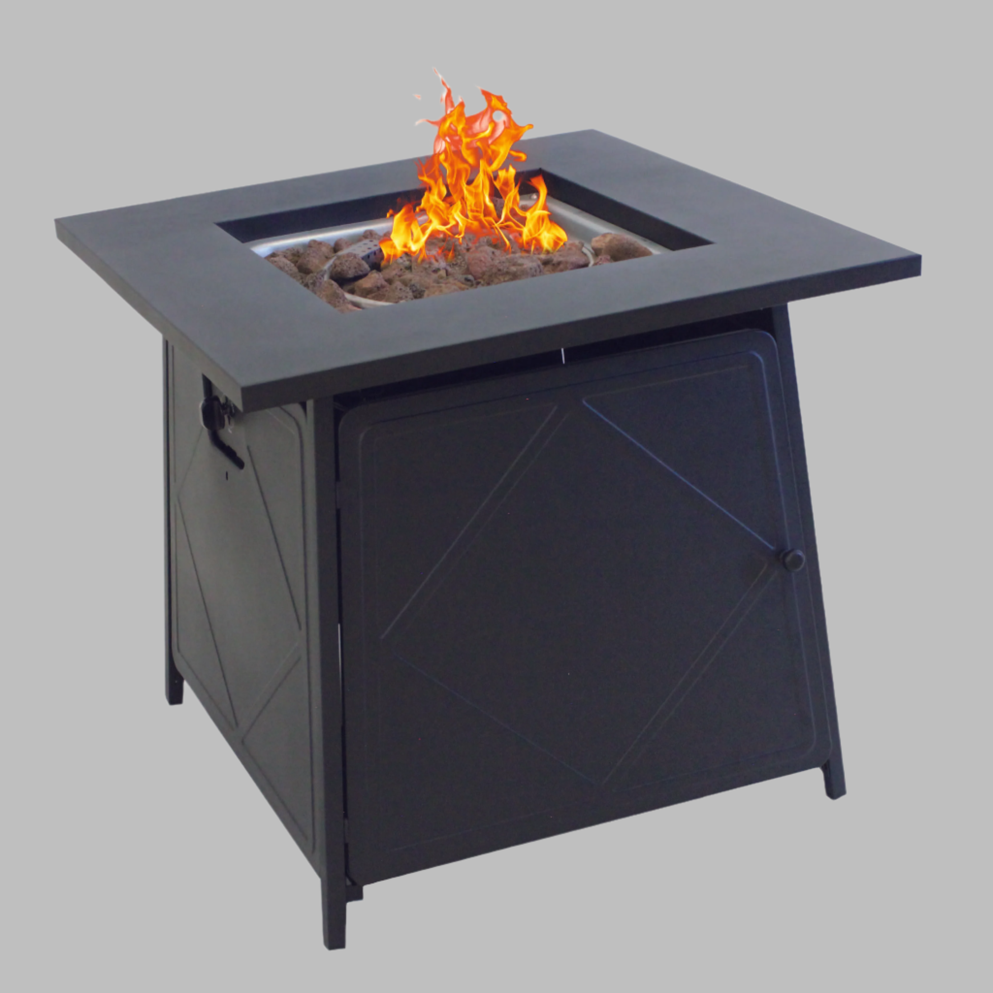 Gas Firetable With Lava Rocks & Lid