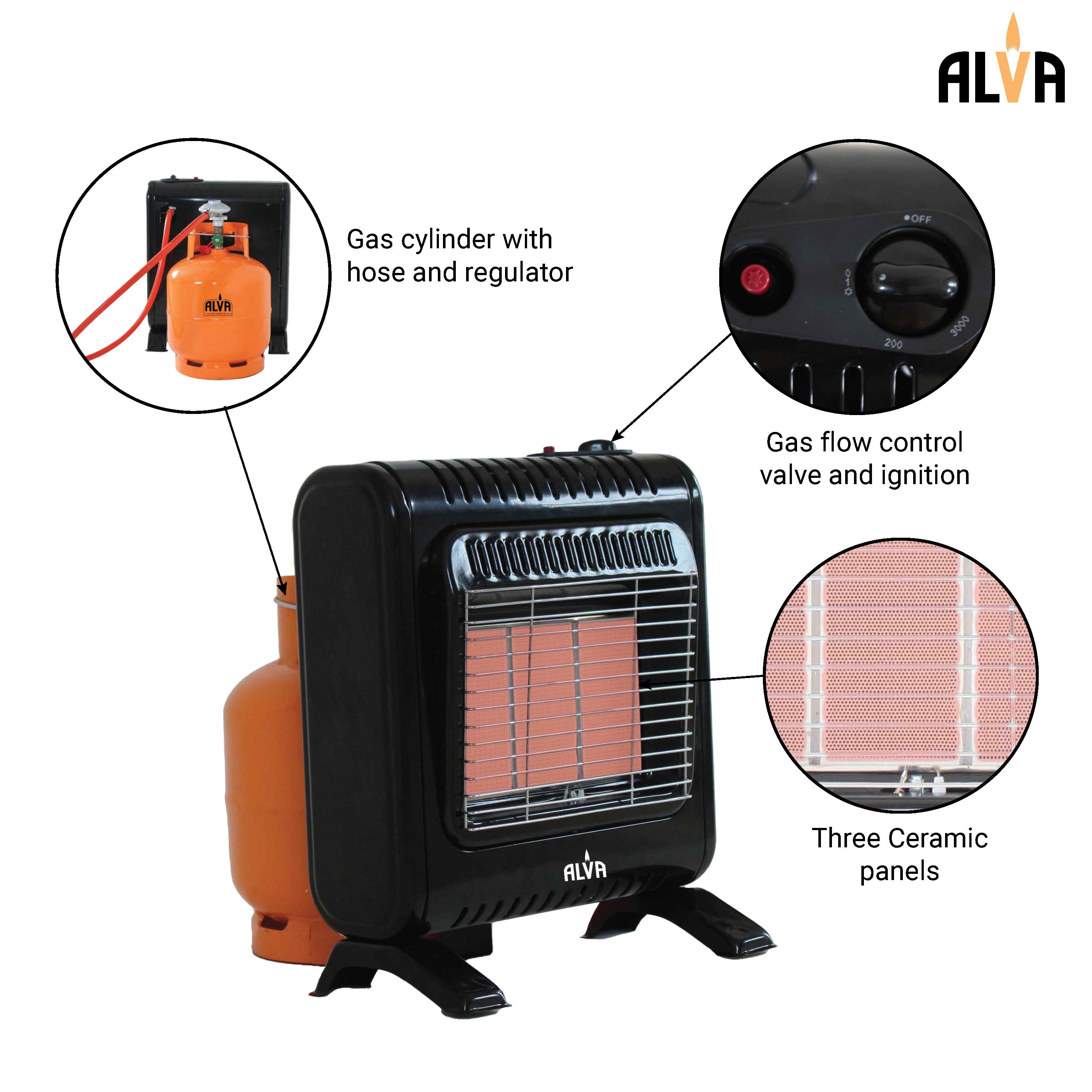 3 Panel Infrared Radiant Indoor Mini Gas Heater