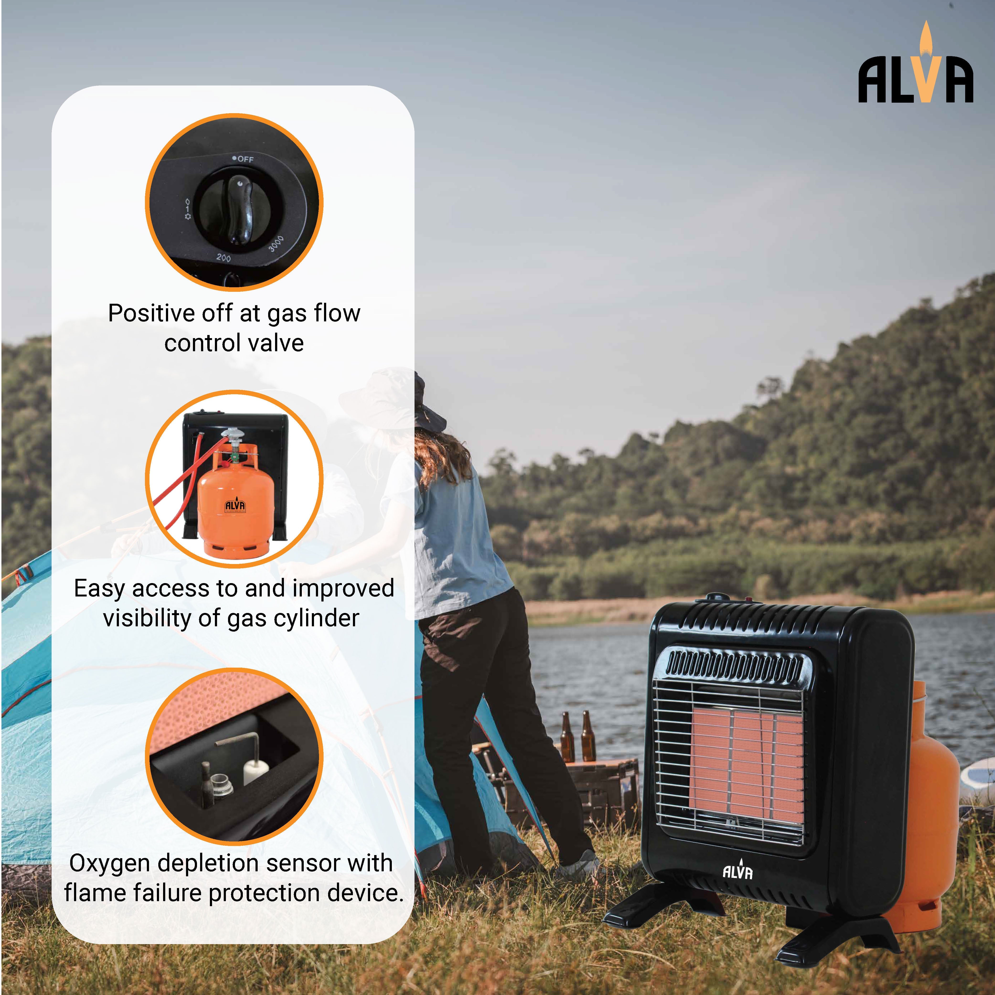 3 Panel Infrared Radiant Indoor Mini Gas Heater