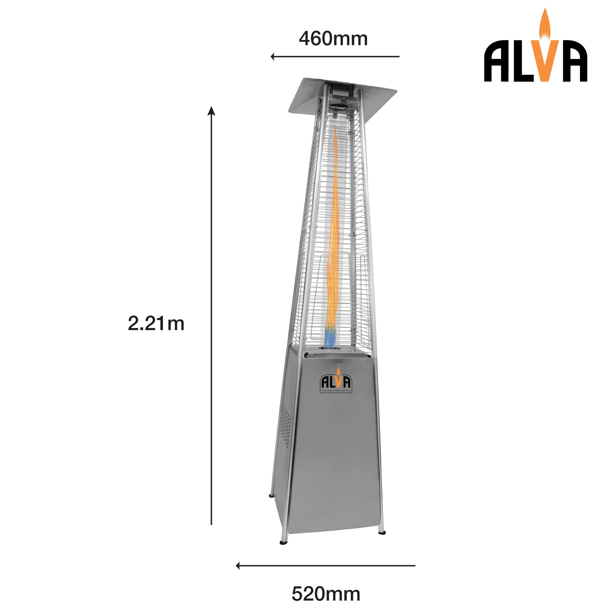 Gas Patio Heater Designer Quartz Glass Style
