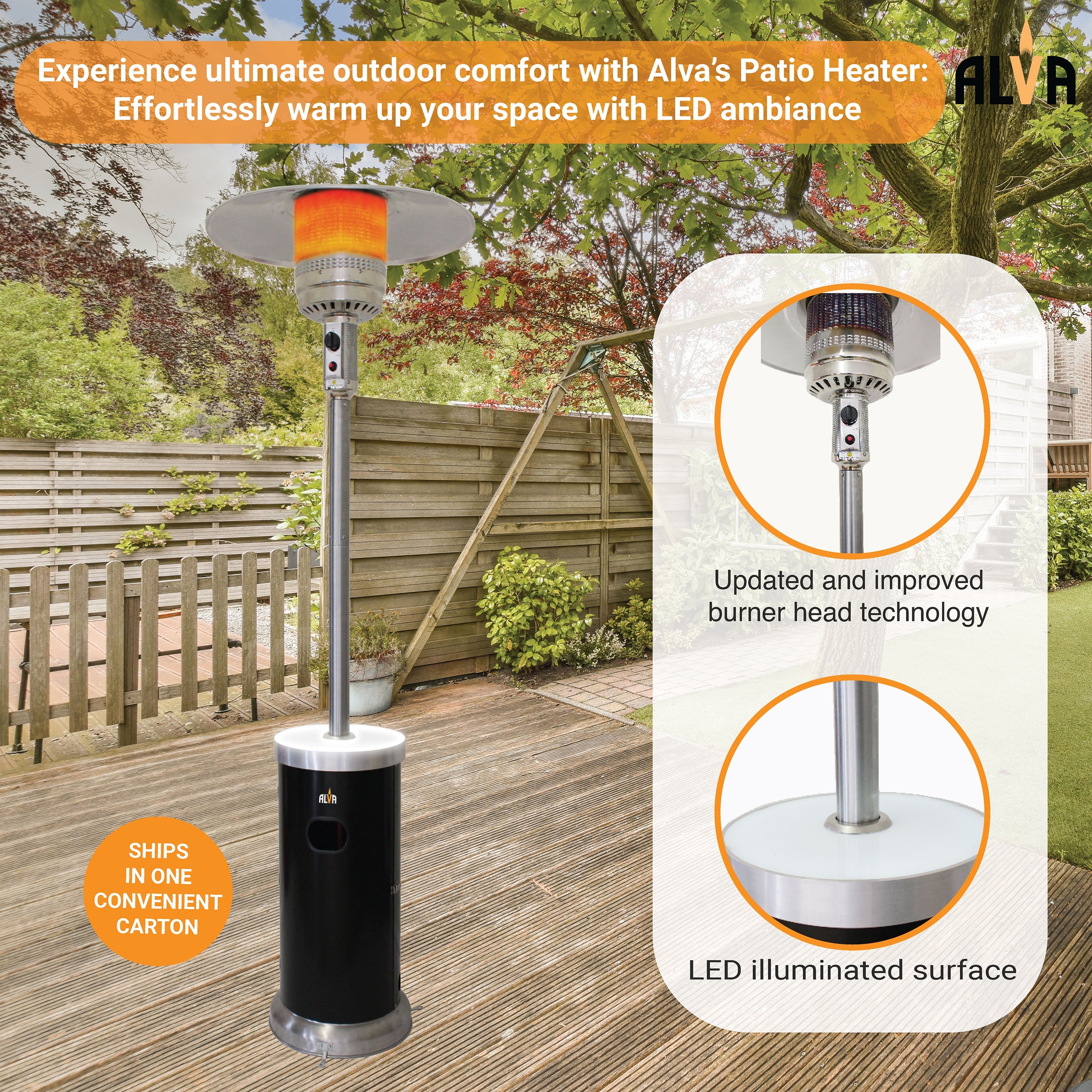 Gas Patio Heater Led Light Up Table