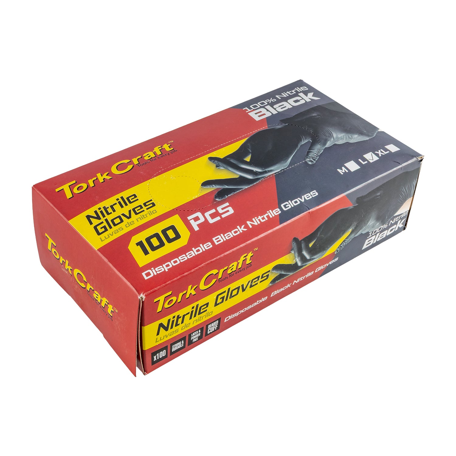 Tork Craft Nitrile Glove L/Duty Large Black 100 Pc T/Box