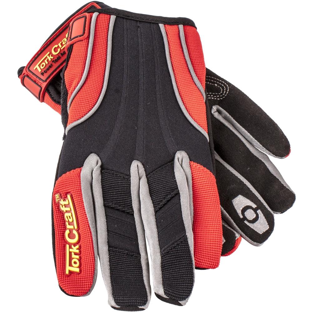 Mechanics Glove Small Synthetic Leather Reinforced Palm Spandex Red - Livestainable.co.za