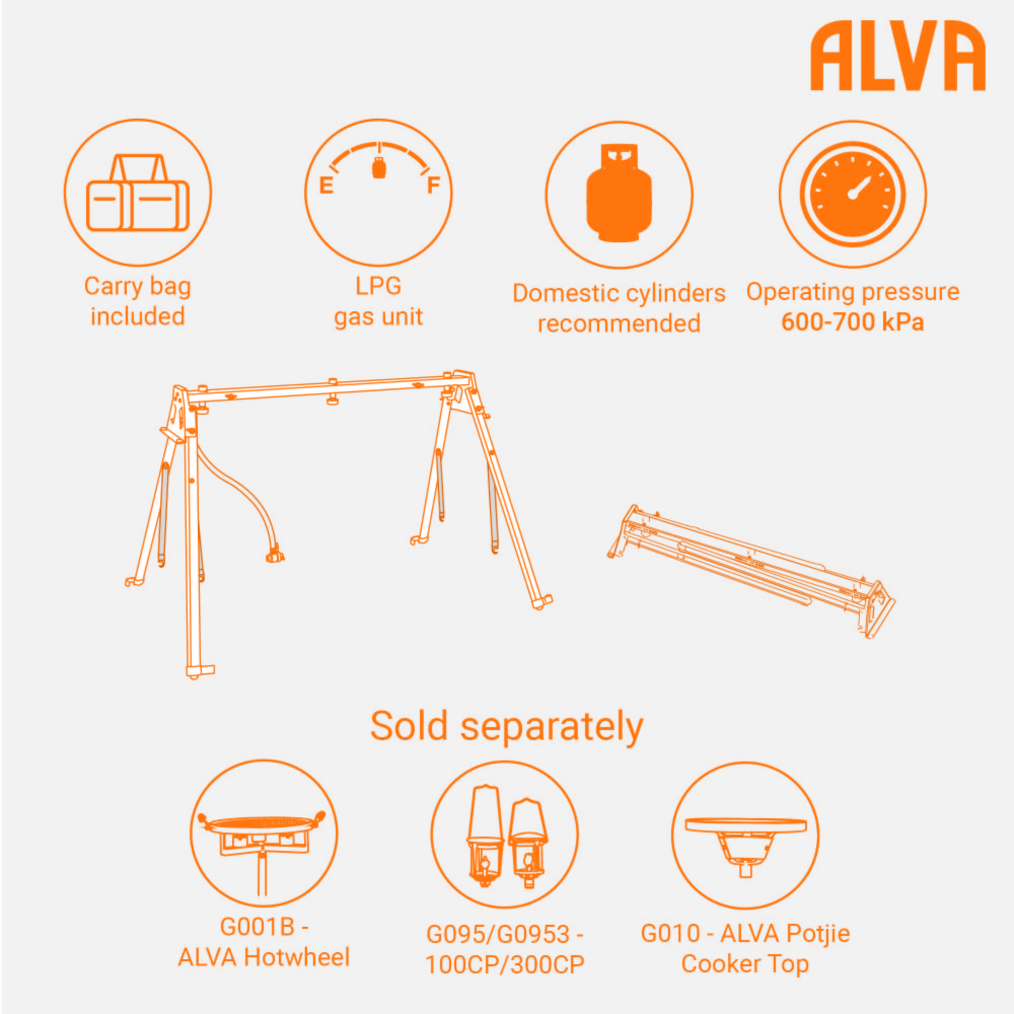 Amacooka Stand Multi Purpose 3 Port Gas Manifold Stand