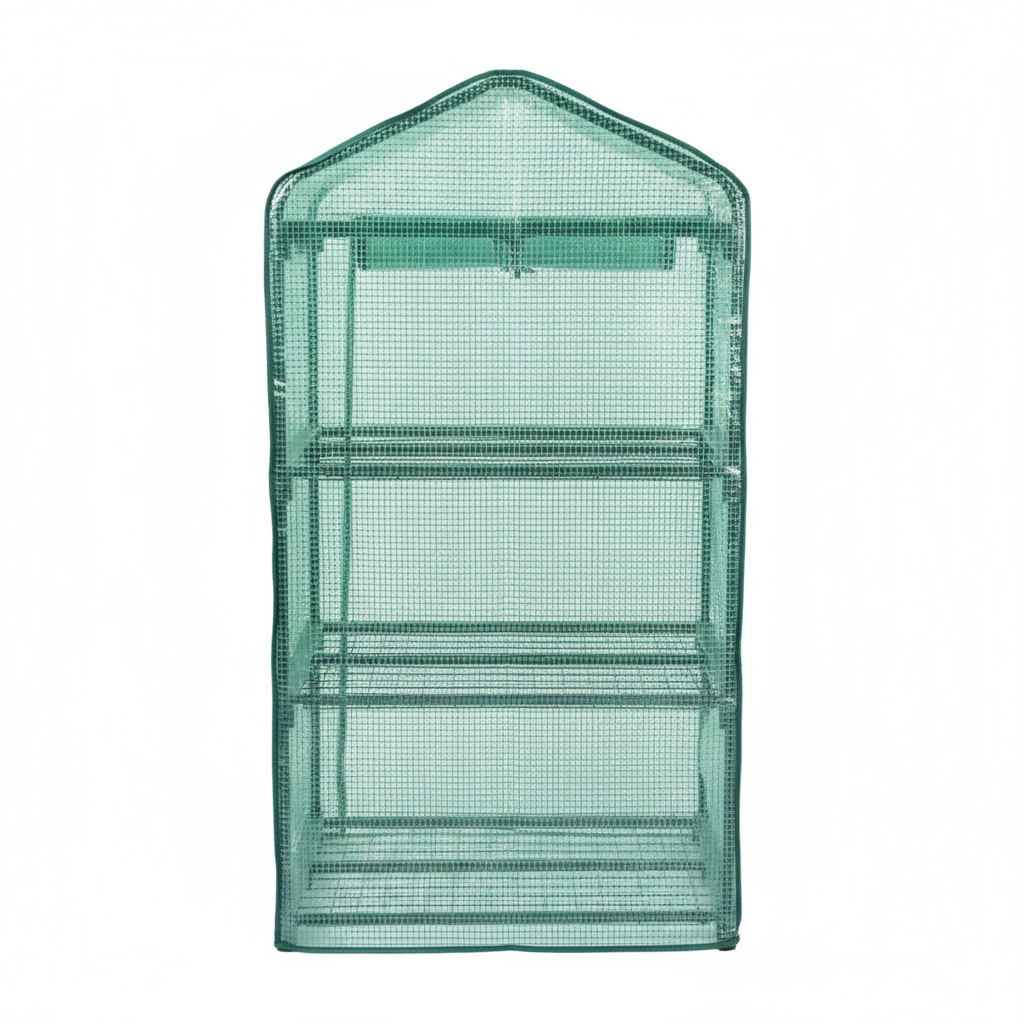 Gro 3 Layer Green House 
Material:Pe Cover +Metal Tube 
Size:69 X49 X124 Cm
Metal Tube With Powder Coating 
Weight: Pe :145g/M2