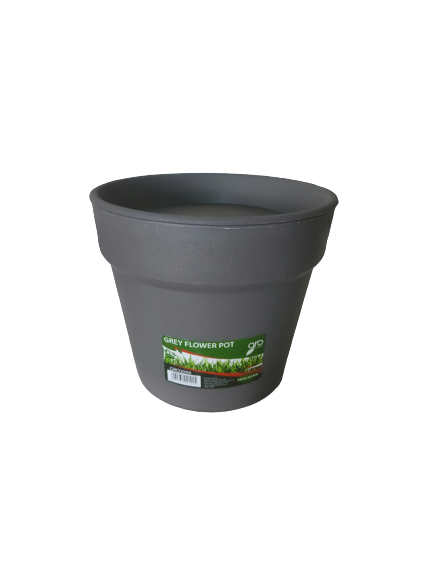 Plastic Flower Pot 15 Cm Grey