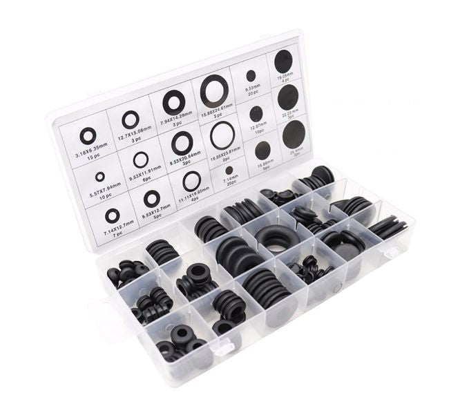 Assortment / Kit Of Rubber Grommets 125 Pcs 190545