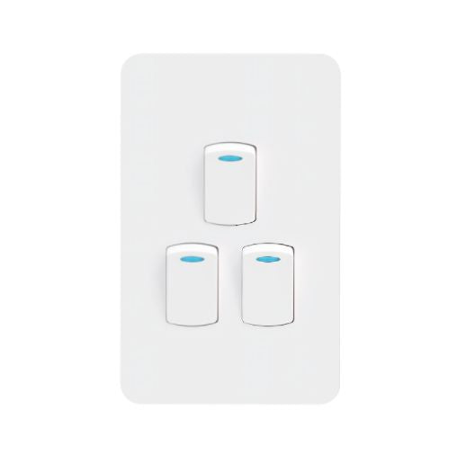 Light Switch 3 Lever 1 Way 16 A 250 V 2x4 G New3 N00500