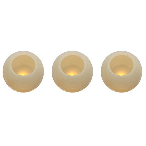 Led Flameless Candle Set Ball Shaped 3 Pc - Livestainable.co.za