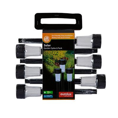 Solar Garden Spike Plastic Black 6 Pc - Livestainable.co.za