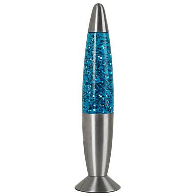 13 Glitter Lamp Silver Metal Cap & Base Blue Water - Livestainable.co.za