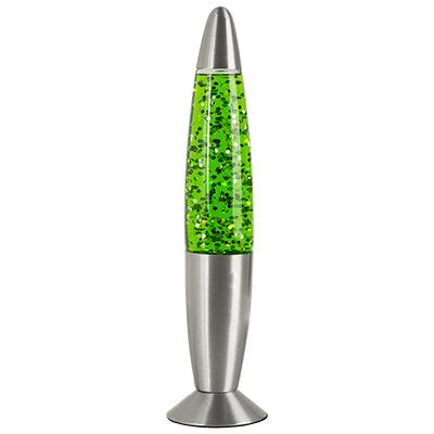 13 Glitter Lamp Silver Metal Cap & Base Green Water - Livestainable.co.za