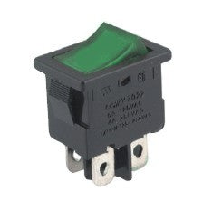 Rocker Switch Mini Green 13x19mm Gr 24 V Illuminated H8553 Vbfaa 24 V Lamp