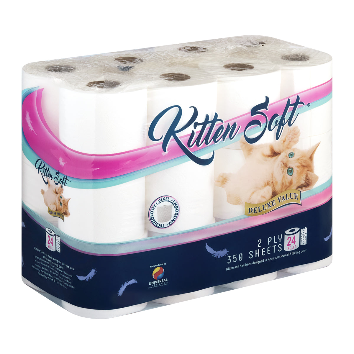 Kitten Soft Toilet Paper 2 Ply Virgin 350 S 24 Pack