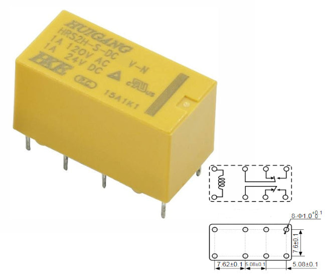 Relay Dpdt 1 A 12 Vdc Rect 8 Pin Hrs2 H S Dc12 V T