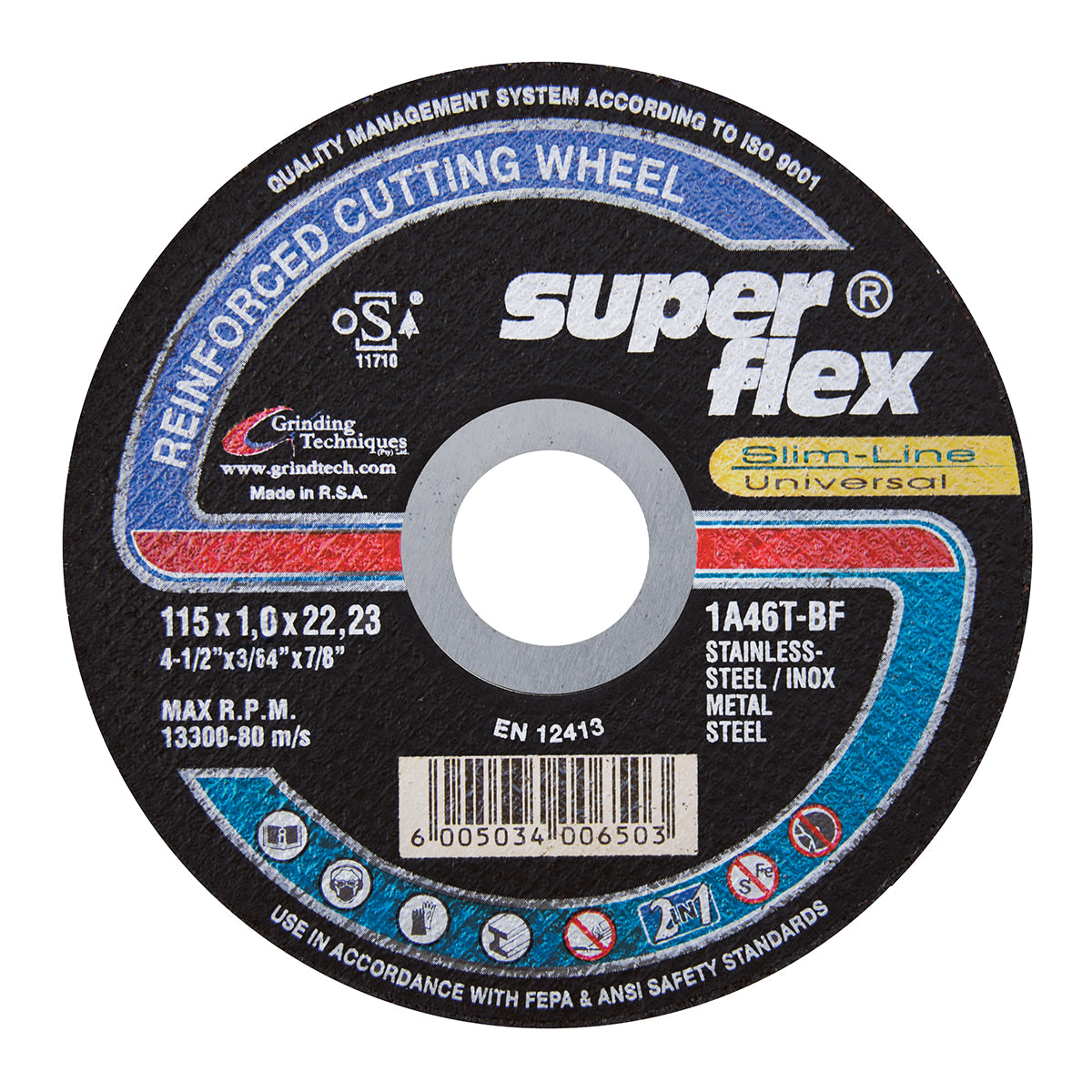Superflex Cutting Disc 2 In1 Flat 115 X1.0 1 A46 T B
