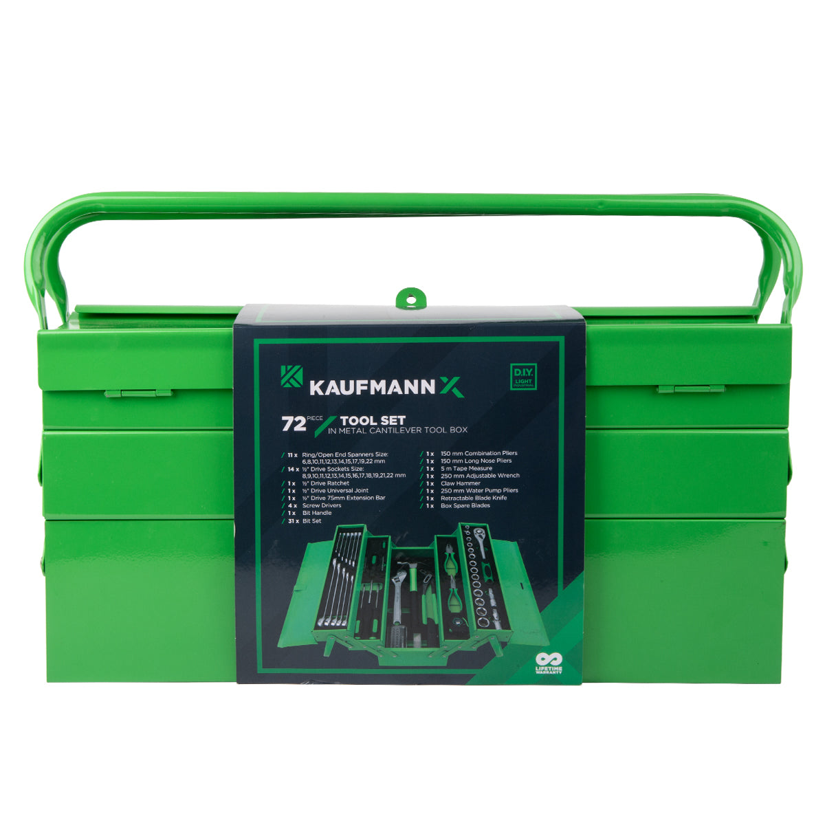 Kaufmann X Tool Set Cantilever 72 Pcs 5 Tray