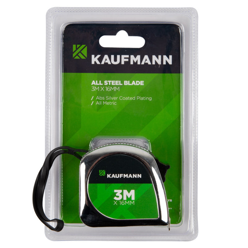 Kaufmann Tape Measure All Steel Blade 3 M X 16 Mm
