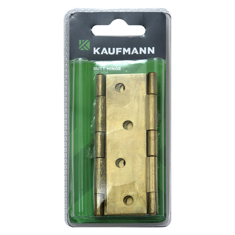 Kaufmann Butt Hinge 100 Mm Brass Plated (Pair)
