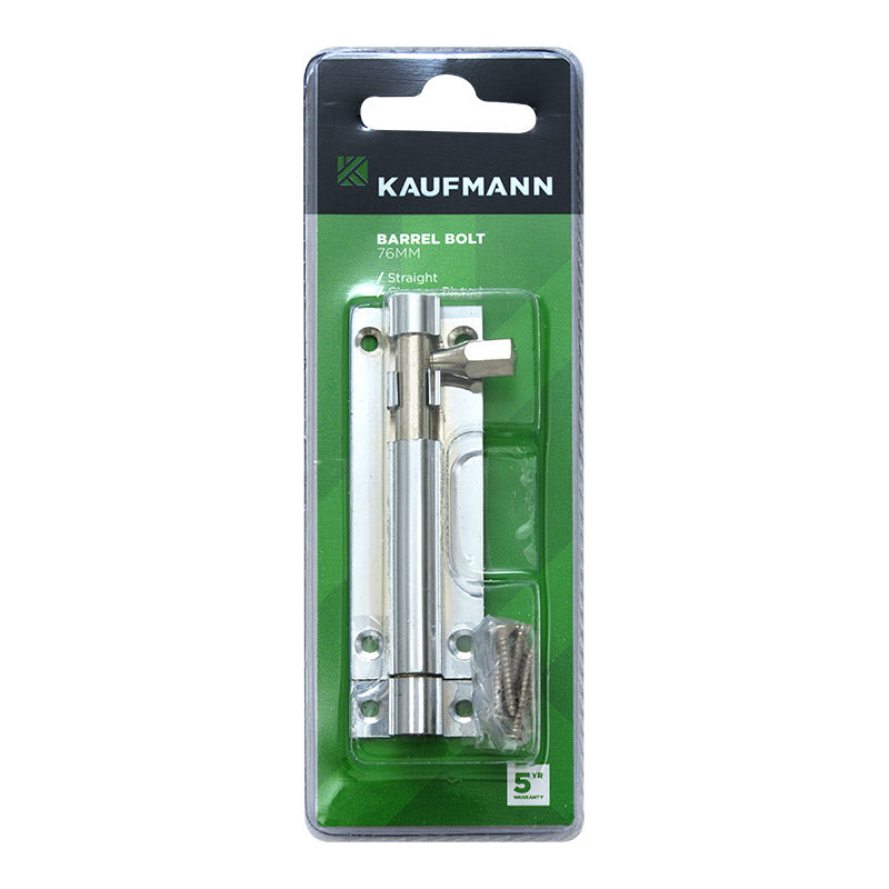 Kaufmann Barrel Bolt 76 Mm Chr Plated Straight