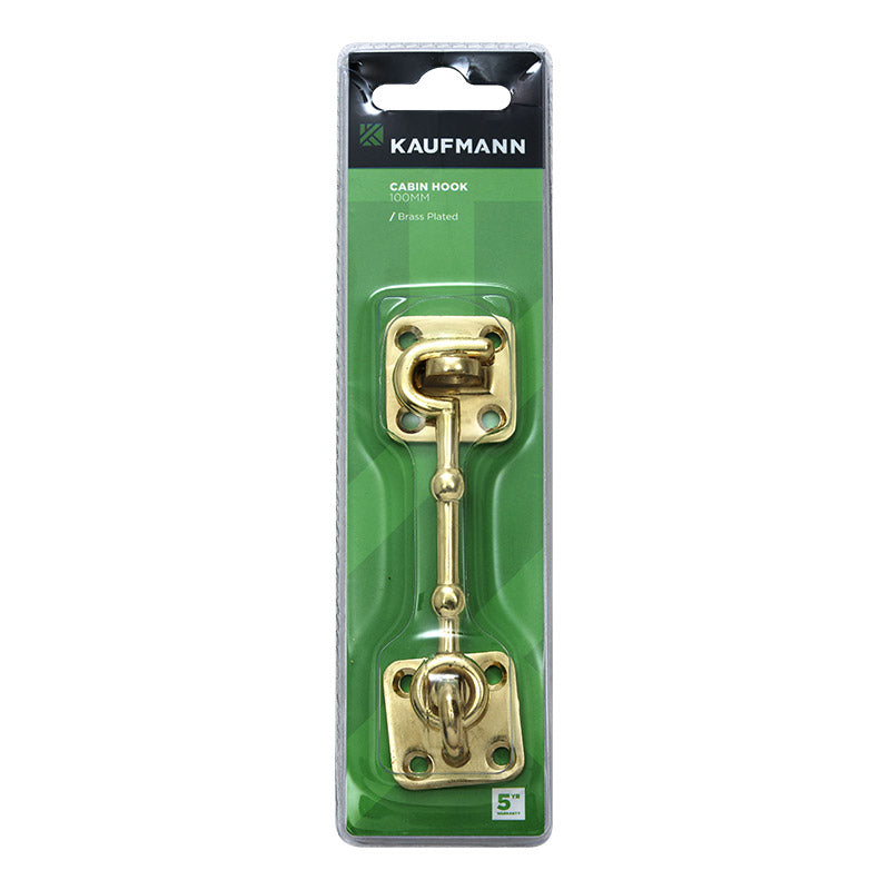 Kaufmann Cabin Hook 100 Mm Brass Plated Zamac